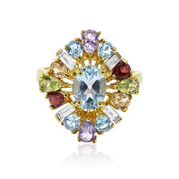 Anello in argento con gemme preziose miste