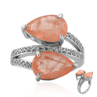 Anello in argento con Quarzo pesca pastello