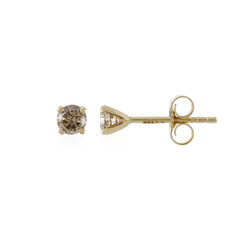 Orecchini in oro con Diamante Cioccolato I1
