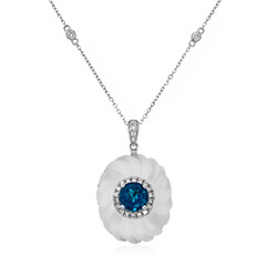 Collana in oro con Topazio Blu Londra (CIRARI)