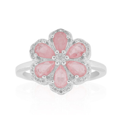 Anello in argento con Quarzo rosa pastello
