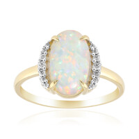 Anello in oro con Opale Bianco Brasiliano