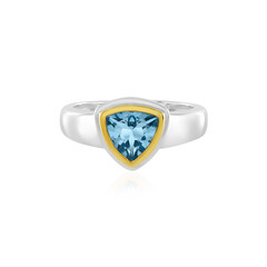 Anello in argento con Topazio Blu Svizzero