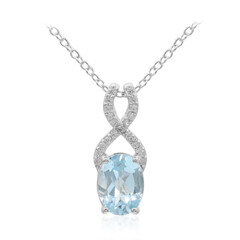 Collana in argento con Topazio Blu Cielo