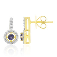 Orecchini in oro con Dumortierite