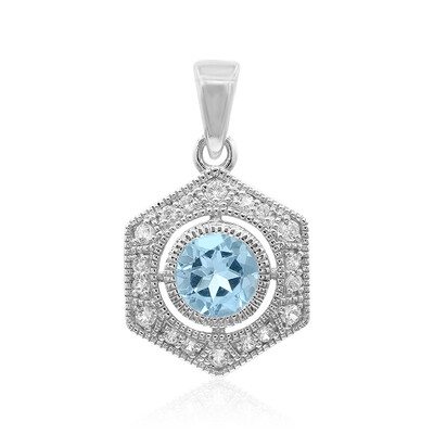 Ciondolo in argento con Topazio Blu Cielo