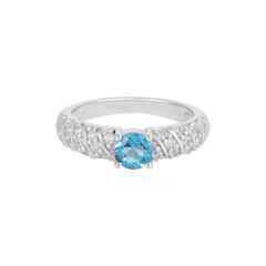 Anello in argento con Topazio Blu Svizzero