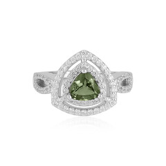 Anello in argento con Moldavite