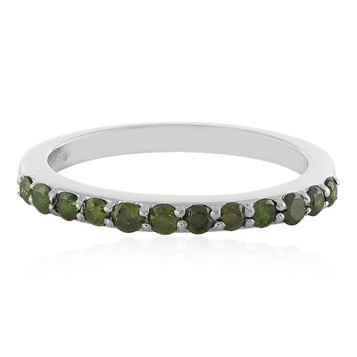 Anello in argento con Diamante Verde I3