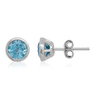 Orecchini in argento con Topazio Blu Svizzero