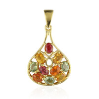 Ciondolo in argento con Zaffiro Fancy