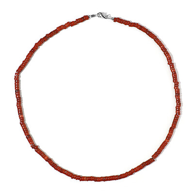 Collana in argento con Diaspro Rosso