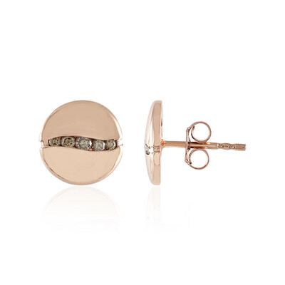 Orecchini in oro con Diamante Champagne I1