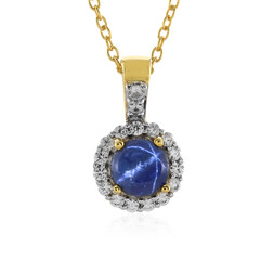 Collana in argento con Zaffiro Stellato Blu