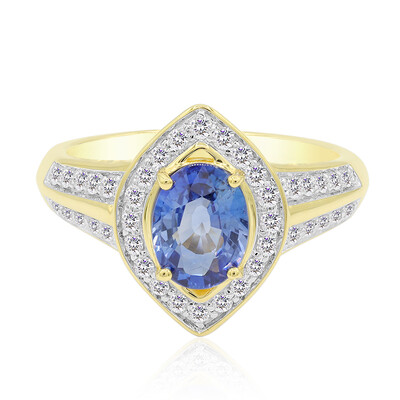 Anello in oro con Zaffiro Ceylon Blu (Annette)