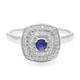 Anello placcato in platino con Zaffiro Kanchanaburi