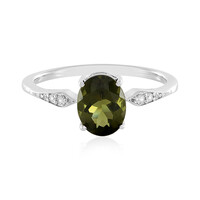 Anello in argento con Moldavite