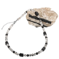 Set collana &amp; minerale con Quarzo Tormalinato - Concordanza &amp; Armonia
