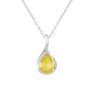 Collana in argento con Zaffiro Giallo del Madagascar