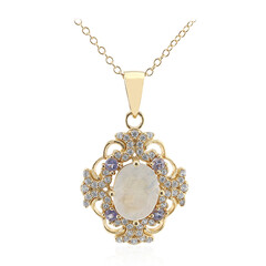 Collana in argento con Pietra di Luna Arcobaleno