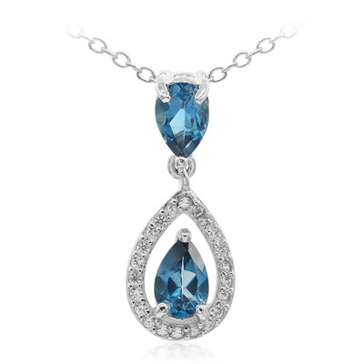 Collana in argento con Topazio Blu Londra