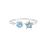 Anello in argento con Topazio Blu Svizzero