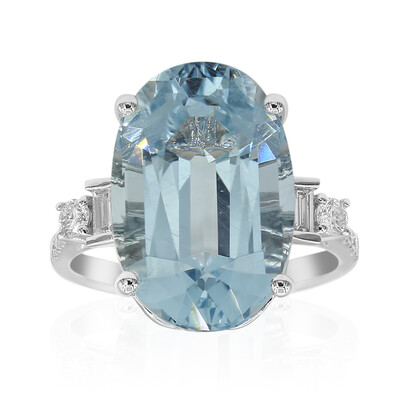 Anello in oro con Acquamarina Brasiliana AAA (CIRARI)