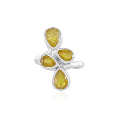 Anello in argento con Zaffiro Giallo del Madagascar