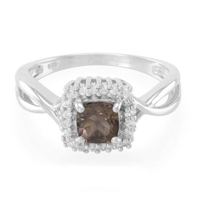 Anello in argento con Quarzo Fumè