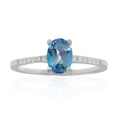 Anello in argento con Topazio Mistico Blu Colomba