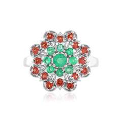 Anello in argento con Smeraldo Russo