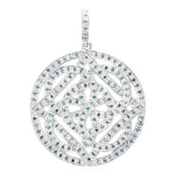 Ciondolo placcato in platino con Diamante Fancy
