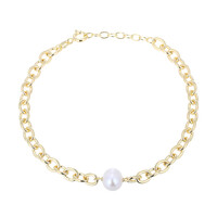 Bracciale in argento con Perla d'Acqua Dolce Bianca