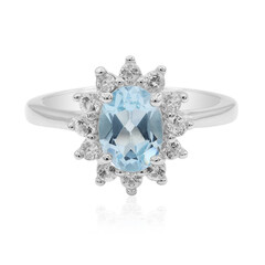 Anello in argento con Topazio Blu Cielo