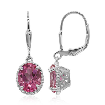 Orecchini in argento con Topazio Mistico Rosa Acceso