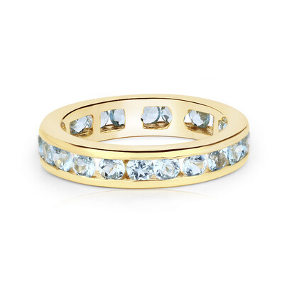 Anello in argento con Topazio Blu Svizzero