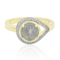 Anello in oro con Zaffiro Stellato Blu Argento