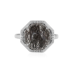 Anello in argento con Quarzo Rutilato Nero