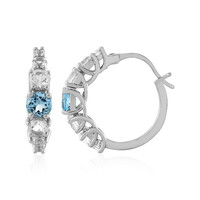Orecchini in argento con Topazio Blu Svizzero