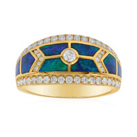 Anello in oro con Opale Nero di Lightning Ridge (CIRARI)