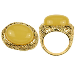 Anello in argento con Ambra Baltica