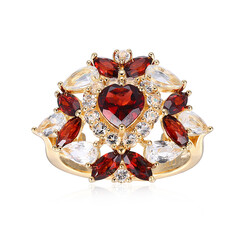 Anello in argento con Granato Mozambico