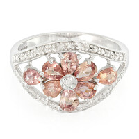 Anello in oro con Zaffiro Padparadscha (non riscaldato)
