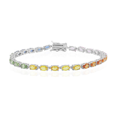 Bracciale in argento con Zaffiro Rosa