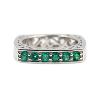 Anello in argento con Smeraldo Zambia (Dallas Prince Designs)