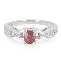 Anello in oro con Zaffiro Padparadscha (non riscaldato)