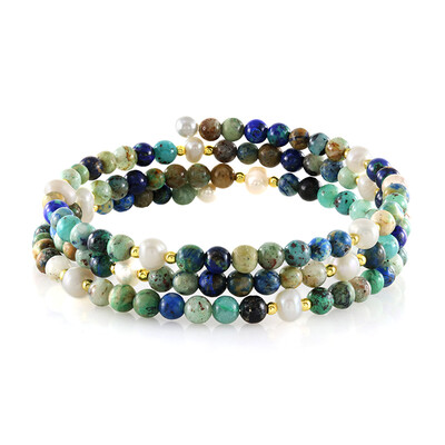 Bracciale in acciaio con Ematite Dorata (Riya)