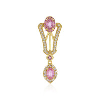 Ciondolo in argento con Zaffiro Ceylon Rosa (non riscaldato)