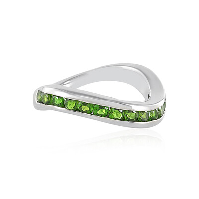 Anello in argento con Diopside Russo