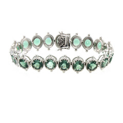 Bracciale in argento con Fluorite Blu Caraibico  (Dallas Prince Designs)